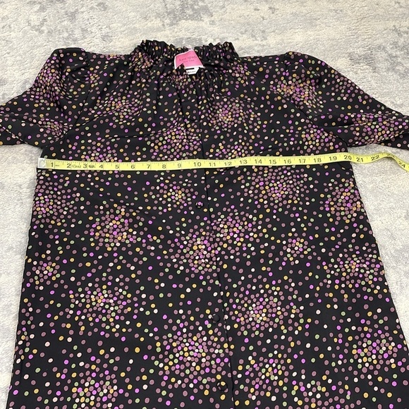 Kate Spade Disco Dots Ruffle Shirt Dress Button Front Confetti Long Sleeve Sz 6 - Picture 11 of 16